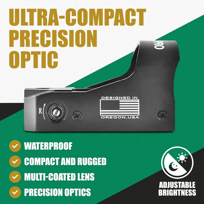 Ade Advanced Optics ADE RD3-012PRO Motion Awake (Sensor Activated) System Red Dot with 2MOA Dot and 32 MOA Circle Multi Reticle Reflex Sight for Handgun That is Compatible with Doctor Footprint – Compact Reflex Optic - Image 5
